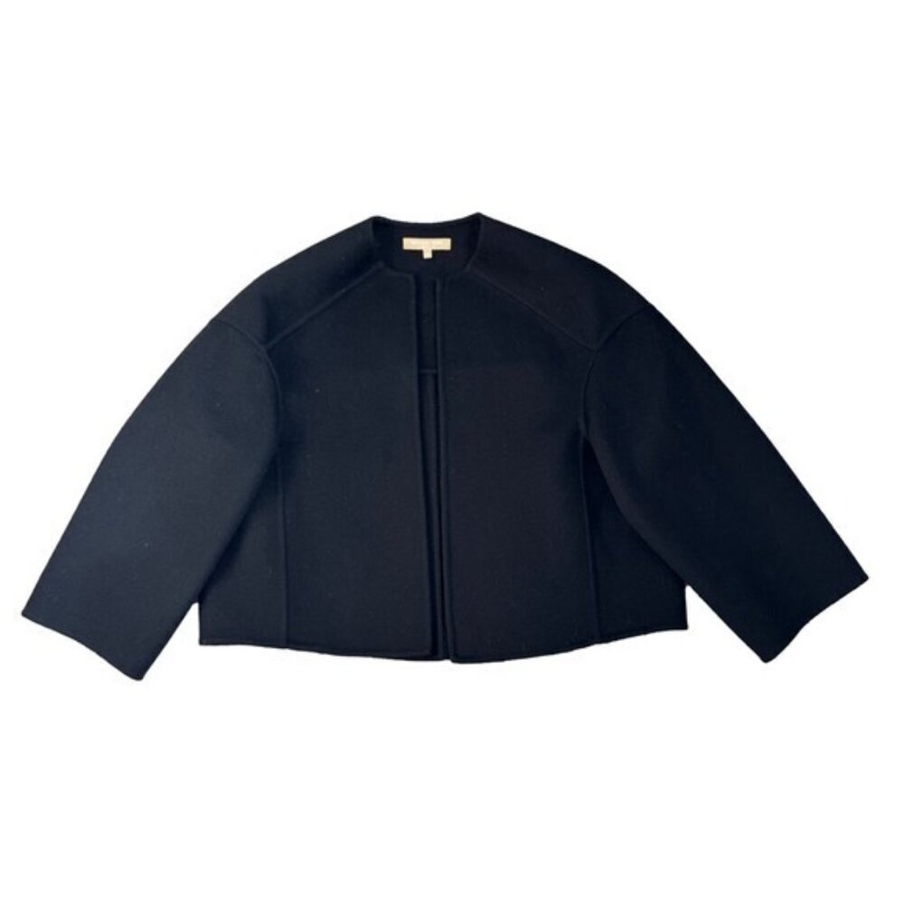 Michael Kors Collection Virgin Wool Open Front Jacket XS Black MSRP $2,250